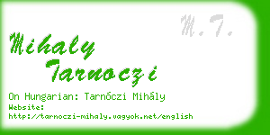 mihaly tarnoczi business card